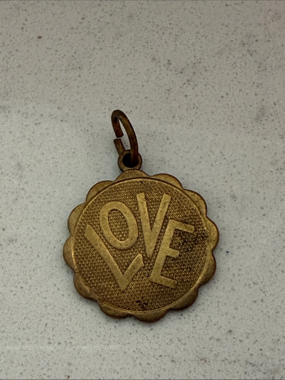 LOVE brass charm